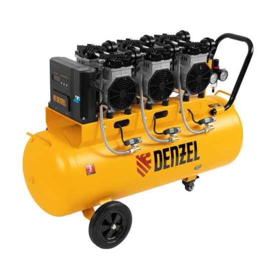 Компрессор поршневой DLS3300/100 безмасляный (220 В, 100 л), DENZEL