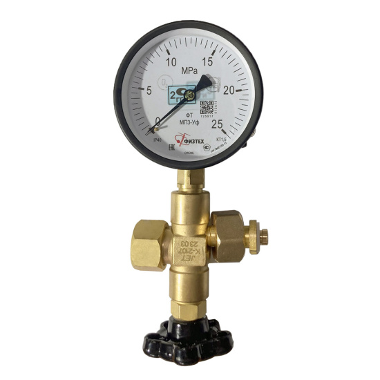 Узел измерительный левый (ман 250 атм 100 мм; клапан продувочный,черный маховик), Джет