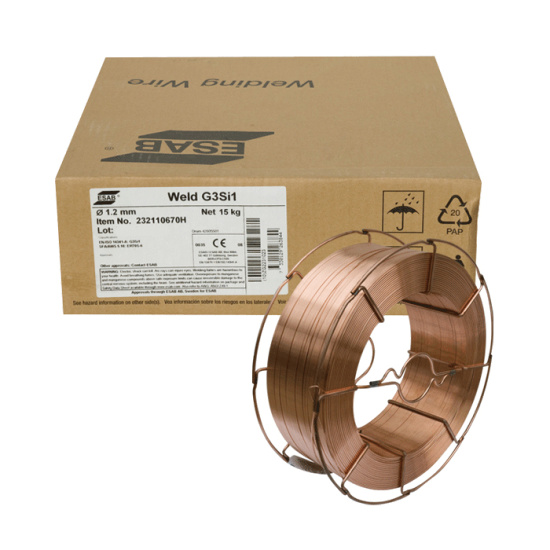 Сварочная Проволока омеднен. ESAB Weld G3Si1 ф 1,2 мм (кассета 15 кг)