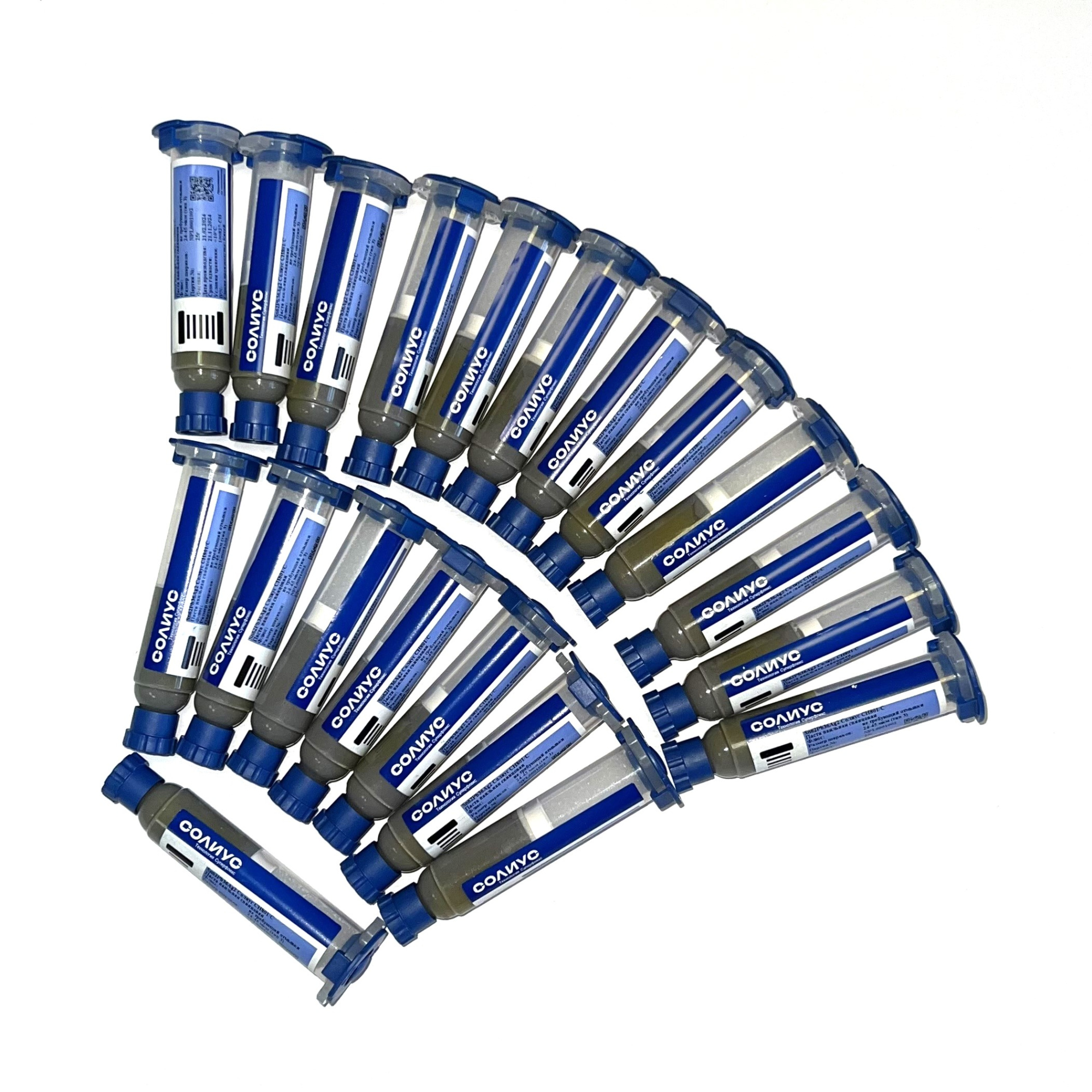 Паста паяльная СОЛИУС CH801 (ТИП 3, 25г, шприц 10сс, Sn62 62Sn/36Pb/2Ag)